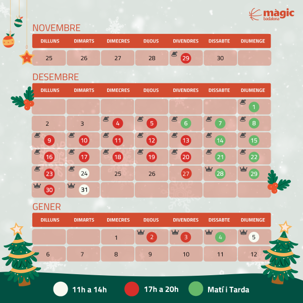 Calendari del Pare Noel i els Reis Mags